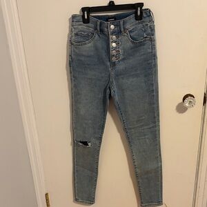 Express High Rise Light Blue Jeans